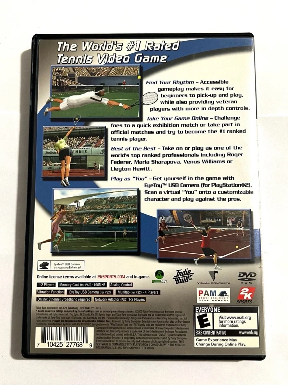 Top Spin (Sony PlayStation 2, PS2 2005) Black Label Complete & Tested